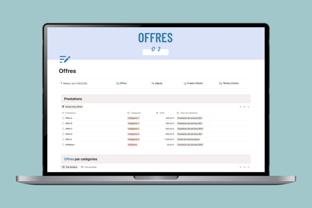 Template Notion GESTION PROJETS & CRM – Image 3