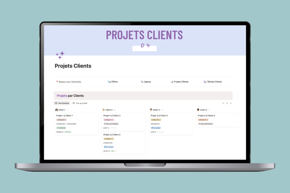 Template Notion GESTION PROJETS & CRM – Image 5