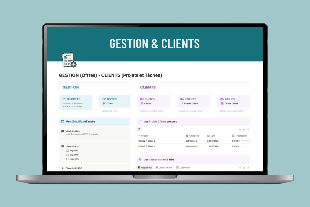 Template Notion GESTION PROJETS & CRM – Image 2