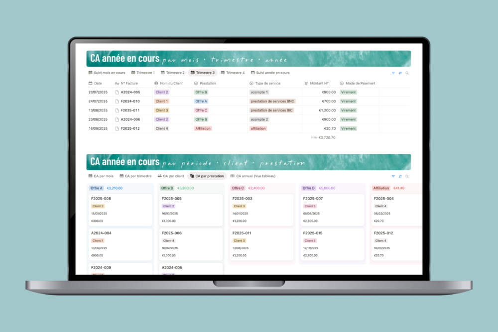 Template Notion GESTION PROJETS & CRM + LIVRE DE RECETTES – Image 5